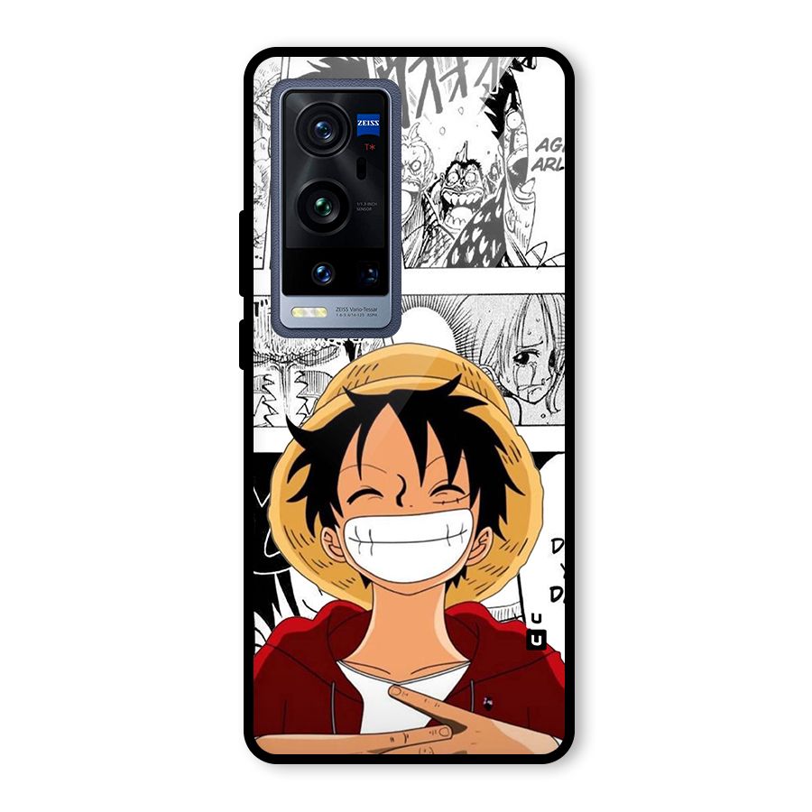 Manga Style Luffy Glass Back Case for Vivo X60 Pro Plus