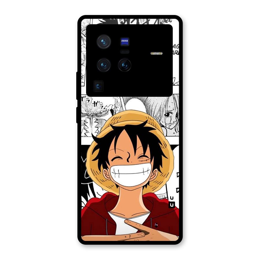 Manga Style Luffy Glass Back Case for Vivo X80 Pro