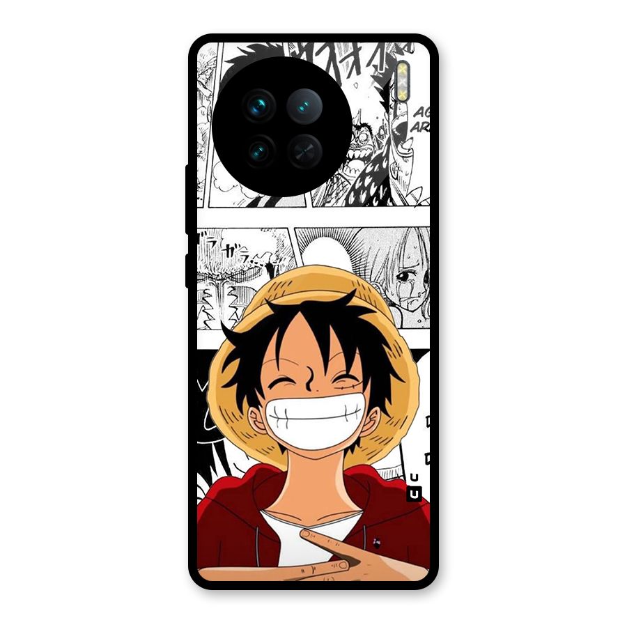 Manga Style Luffy Glass Back Case for Vivo X90