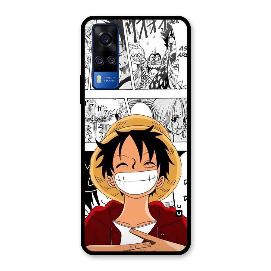 Manga Style Luffy Glass Back Case for Vivo Y31