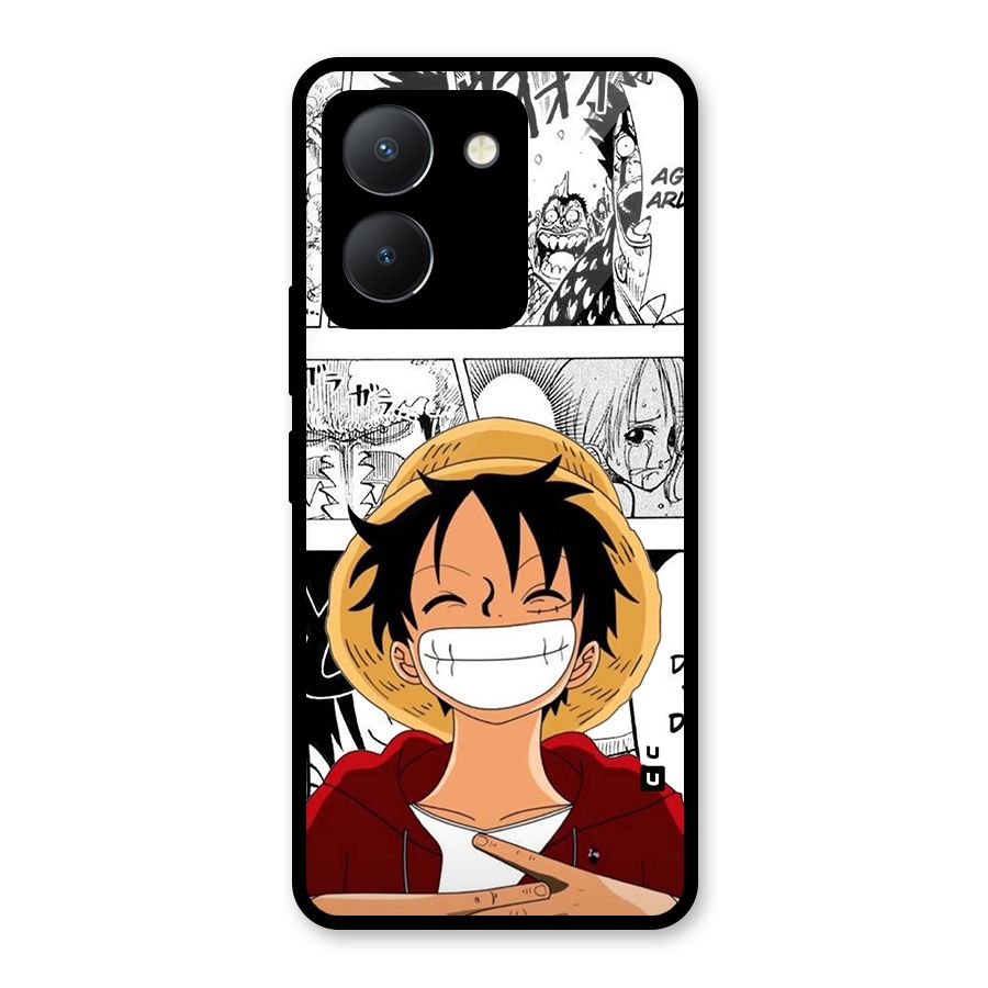 Manga Style Luffy Glass Back Case for Vivo Y36