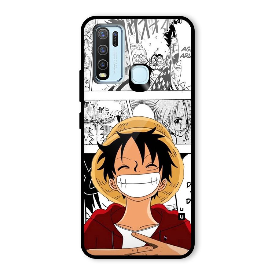 Manga Style Luffy Glass Back Case for Vivo Y50