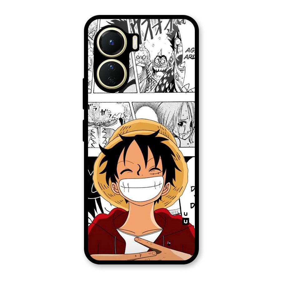 Manga Style Luffy Glass Back Case for Vivo Y56