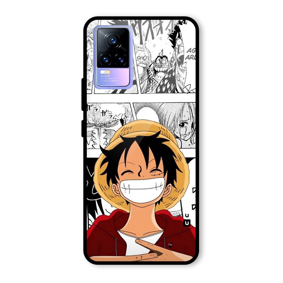 Manga Style Luffy Glass Back Case for Vivo Y73