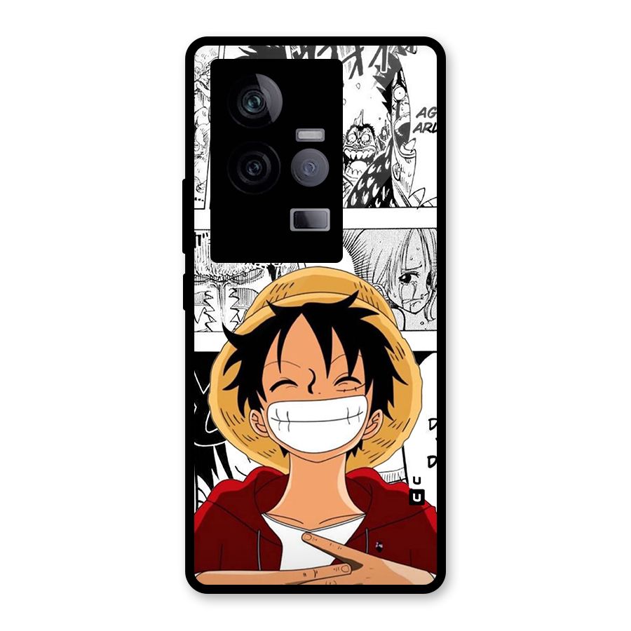 Manga Style Luffy Glass Back Case for Vivo iQOO 11 5G