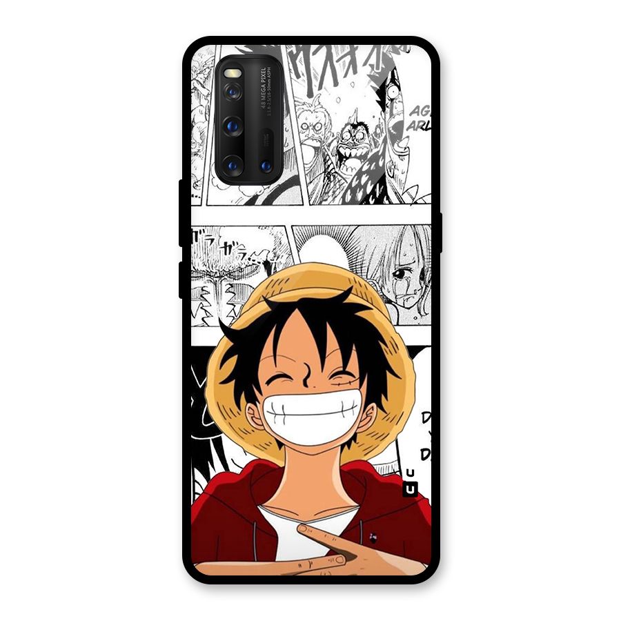 Manga Style Luffy Glass Back Case for Vivo iQOO 3