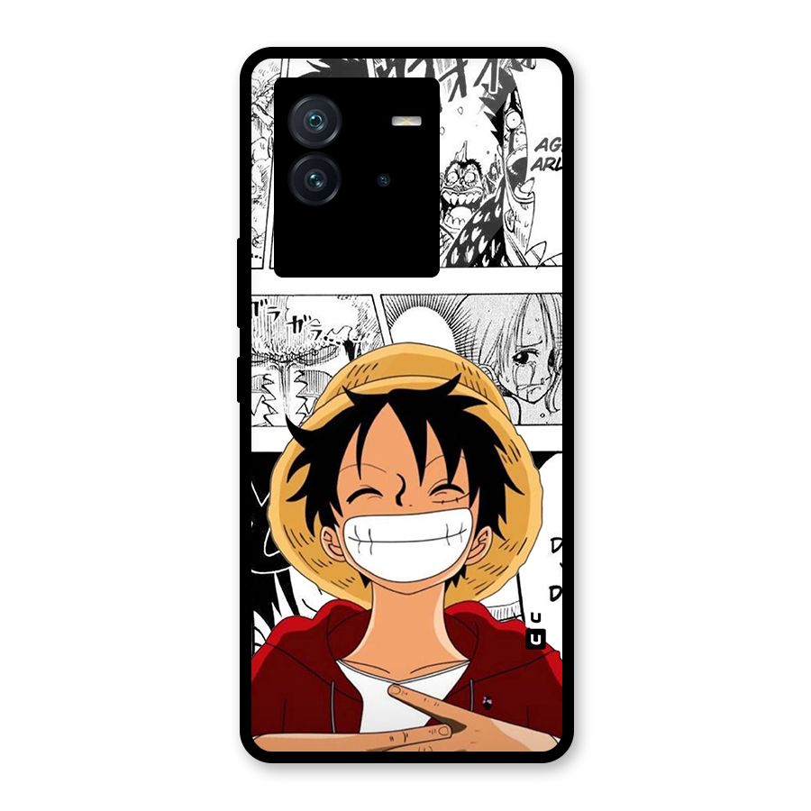 Manga Style Luffy Glass Back Case for Vivo iQOO Neo 6 5G