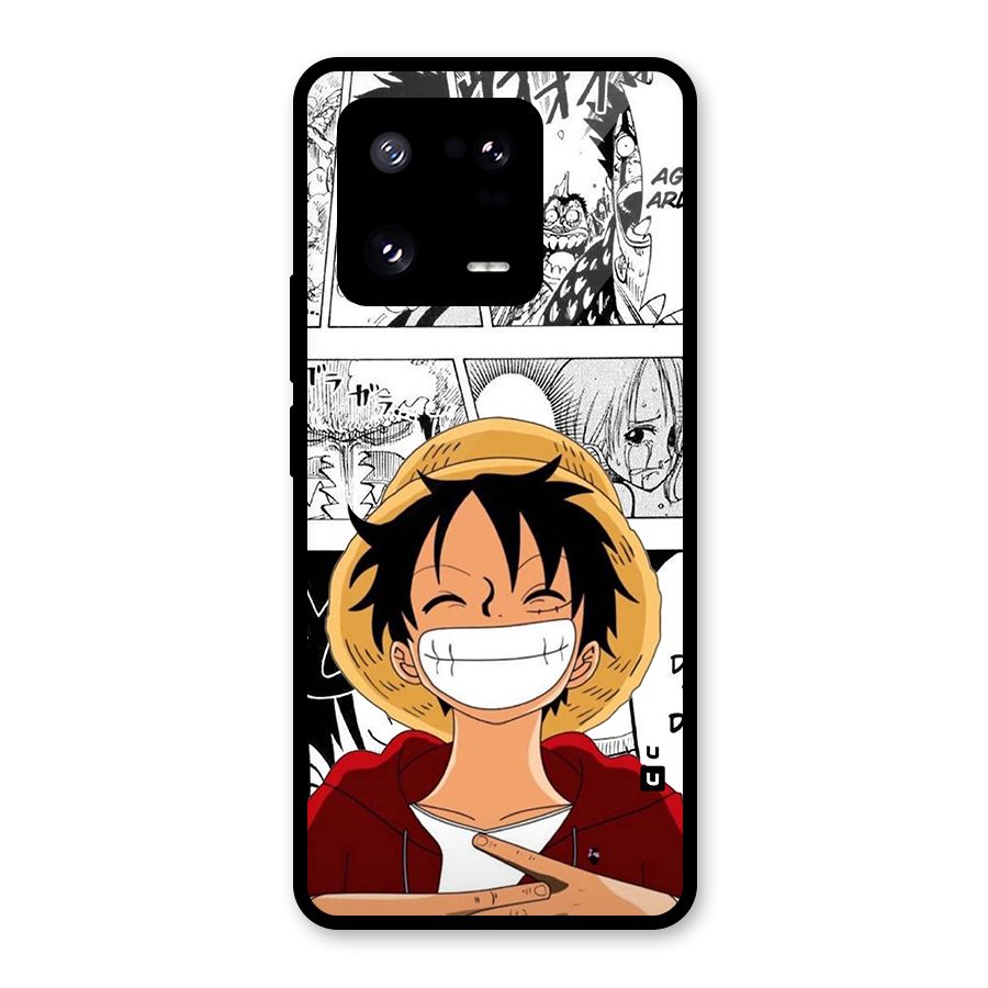 Manga Style Luffy Glass Back Case for Xiaomi 13 Pro