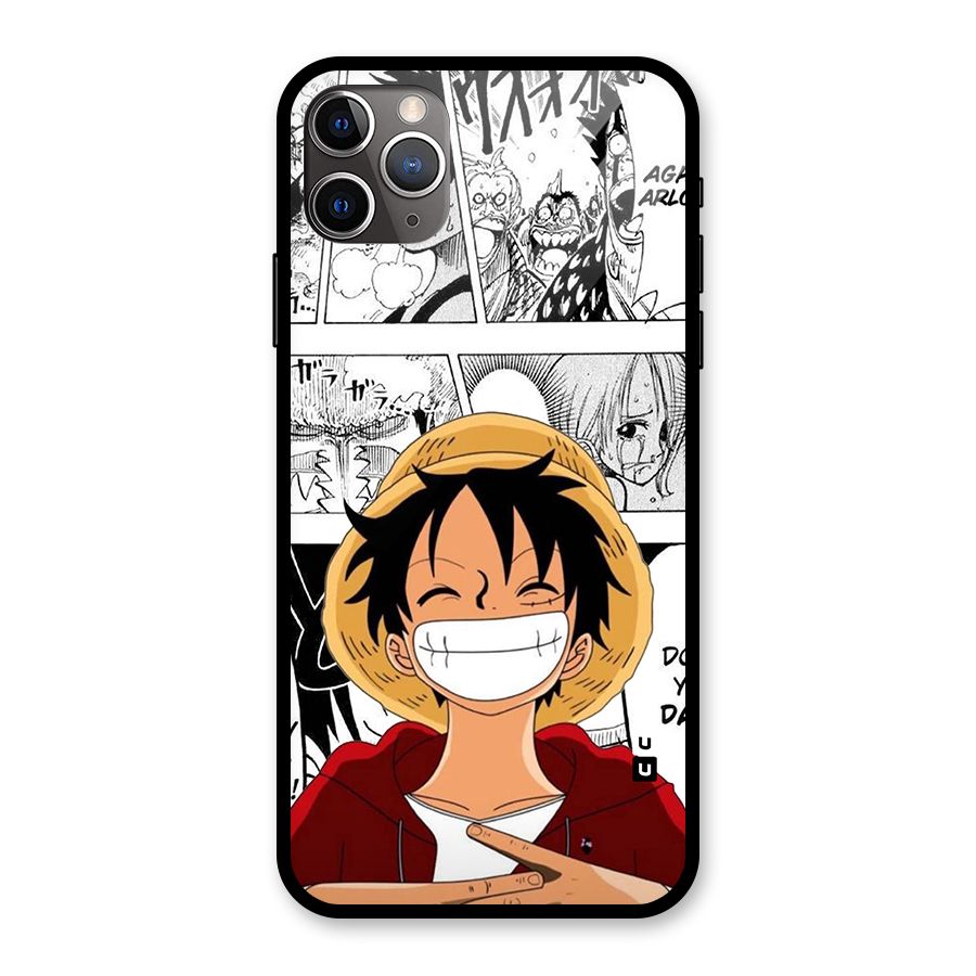 Manga Style Luffy Glass Back Case for iPhone 11 Pro Max