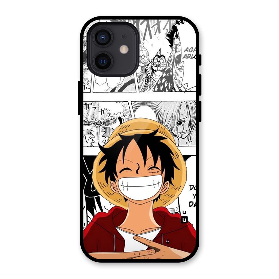 Manga Style Luffy Glass Back Case for iPhone 12