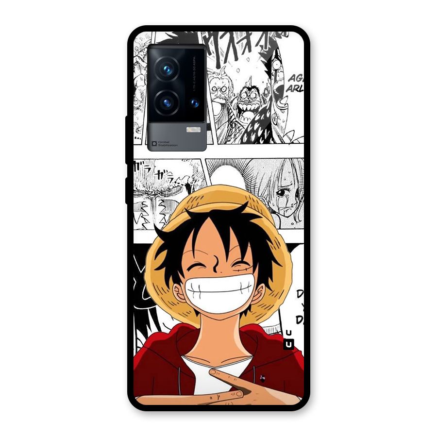 Manga Style Luffy Glass Back Case for iQOO 9 5G