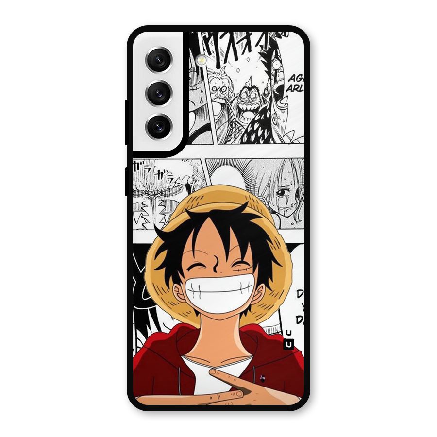 Manga Style Luffy Metal Back Case for Galaxy S21 FE 5G