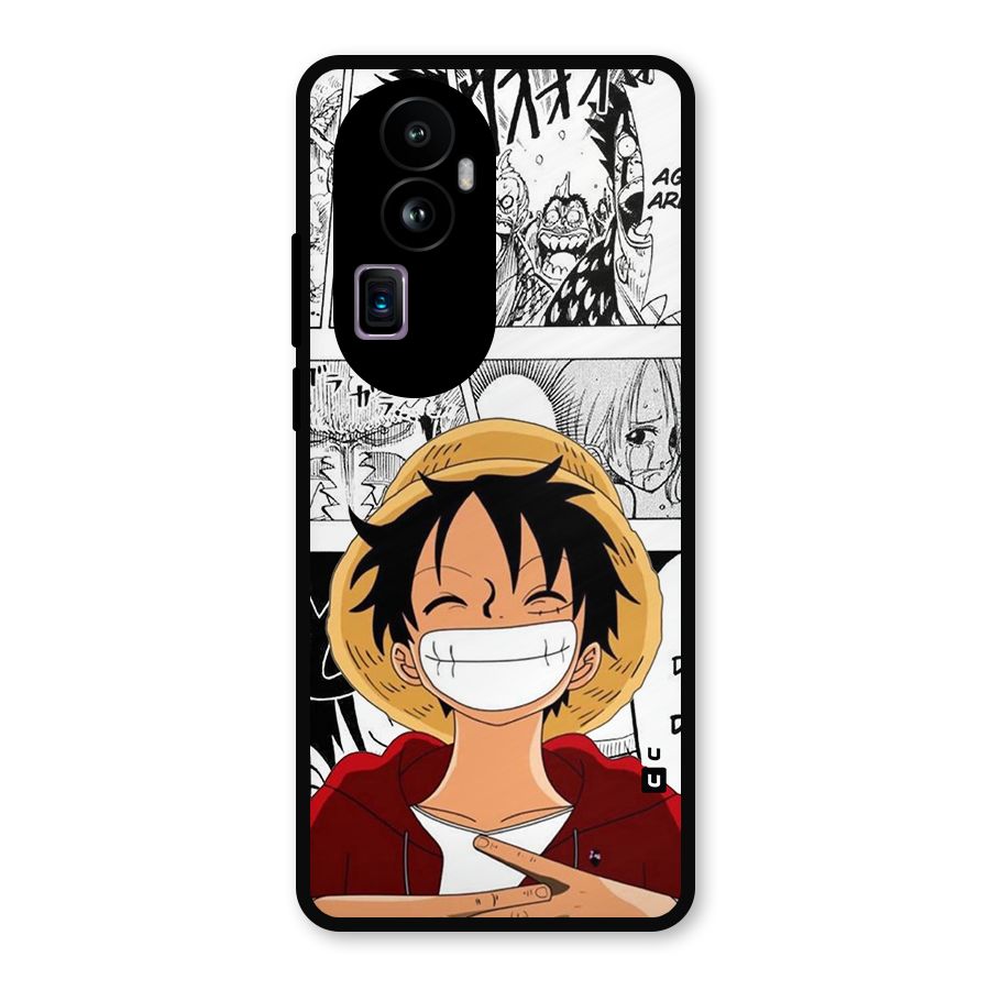 Manga Style Luffy Metal Back Case for Oppo Reno10 Pro Plus