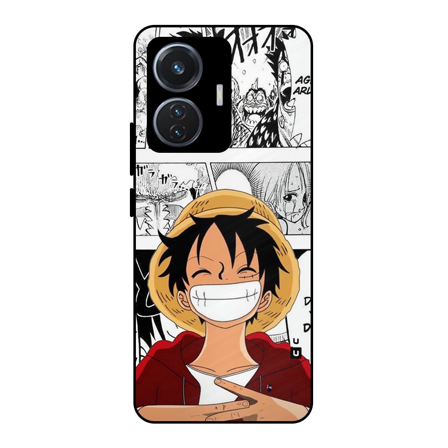 Manga Style Luffy Metal Back Case for Vivo T1 44W