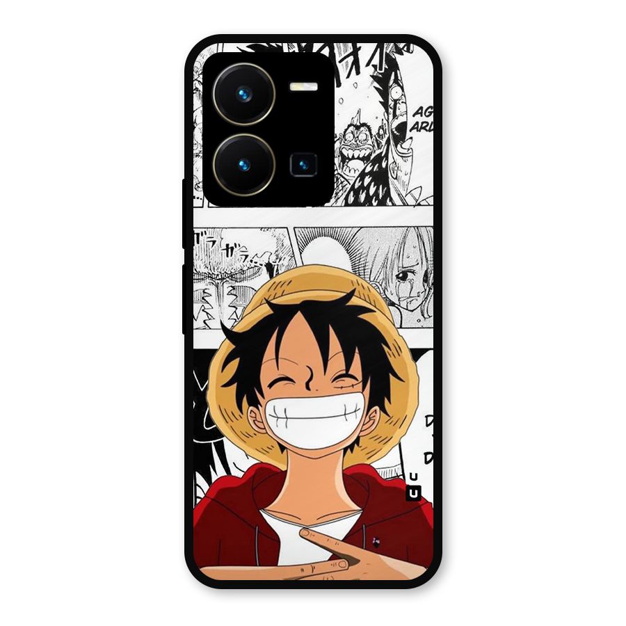 Manga Style Luffy Metal Back Case for Vivo Y35
