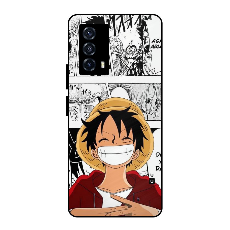 Manga Style Luffy Metal Back Case for iQOO Z5