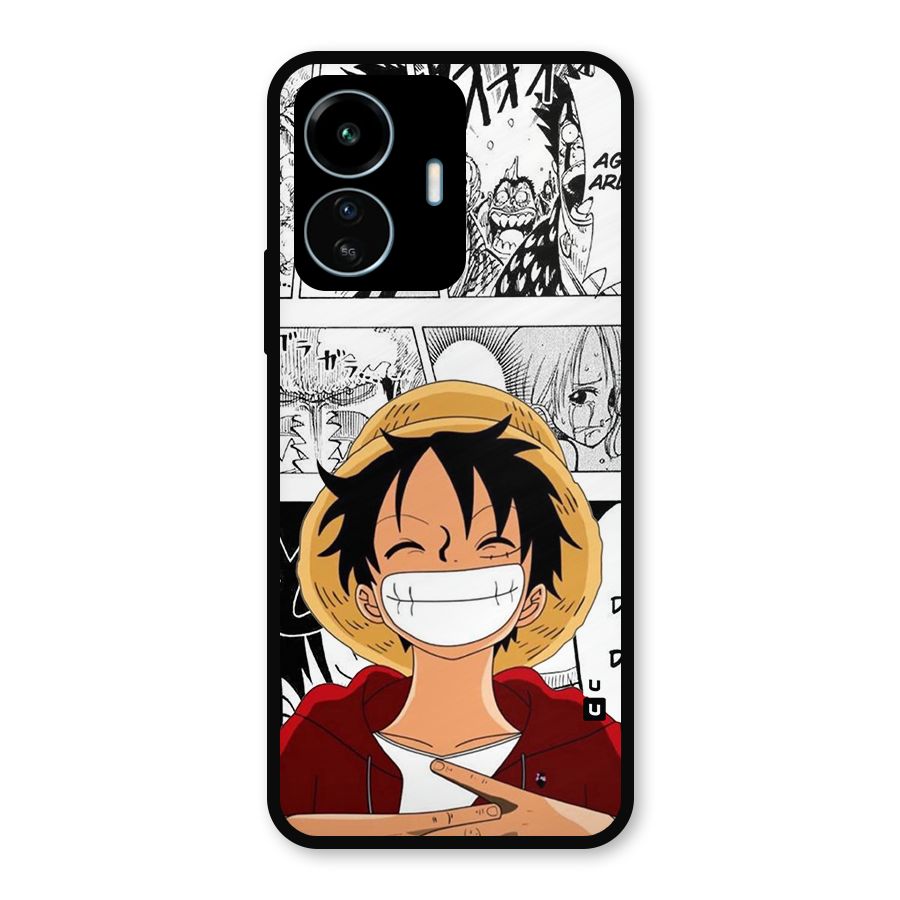 Manga Style Luffy Metal Back Case for vivo iQOO Z6 Lite 5G