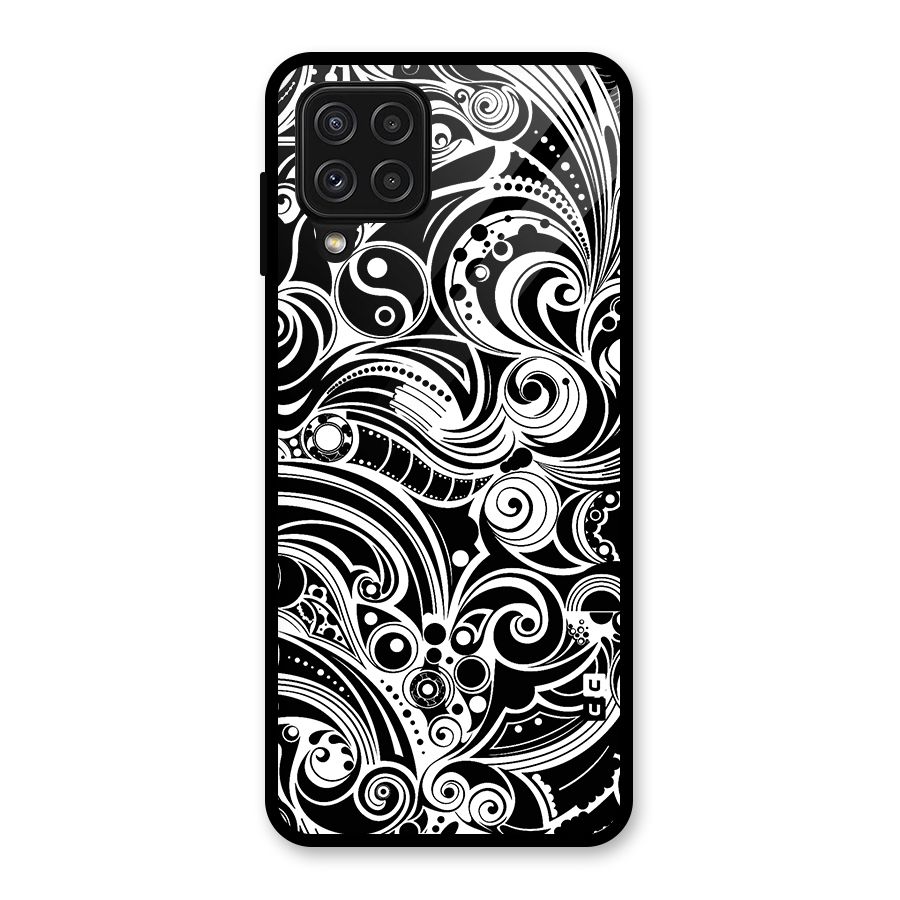 Maori Art Design Abstract Glass Back Case for Galaxy A22 4G