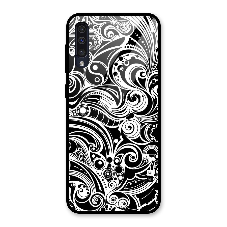 Maori Art Design Abstract Glass Back Case for Galaxy A50s