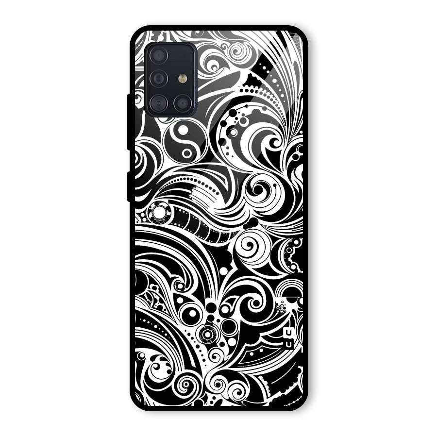 Maori Art Design Abstract Glass Back Case for Galaxy A51