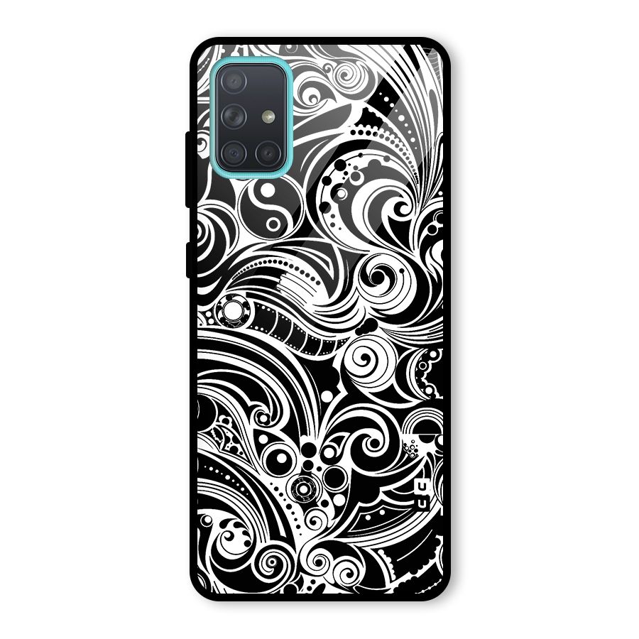 Maori Art Design Abstract Glass Back Case for Galaxy A71