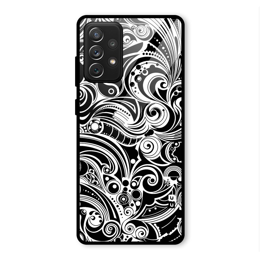 Maori Art Design Abstract Glass Back Case for Galaxy A72