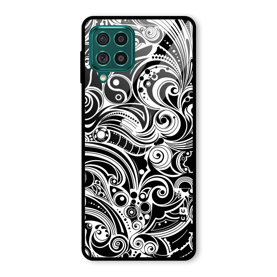 Maori Art Design Abstract Glass Back Case for Galaxy F62