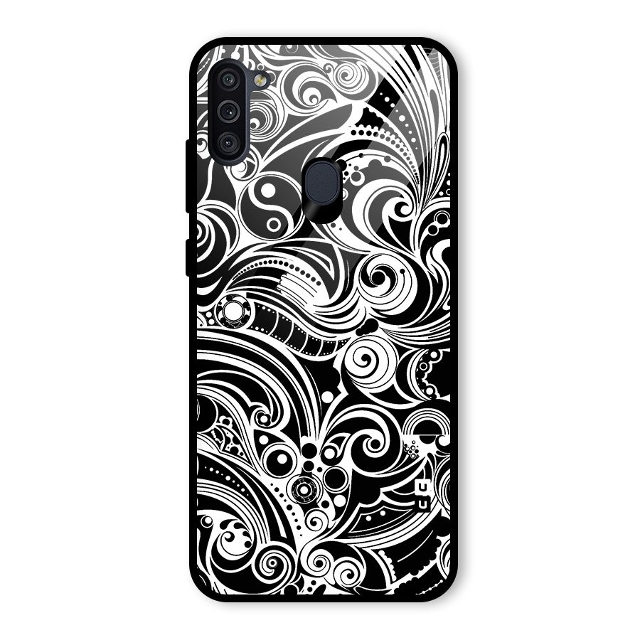 Maori Art Design Abstract Glass Back Case for Galaxy M11