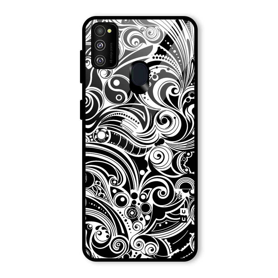 Maori Art Design Abstract Glass Back Case for Galaxy M30s