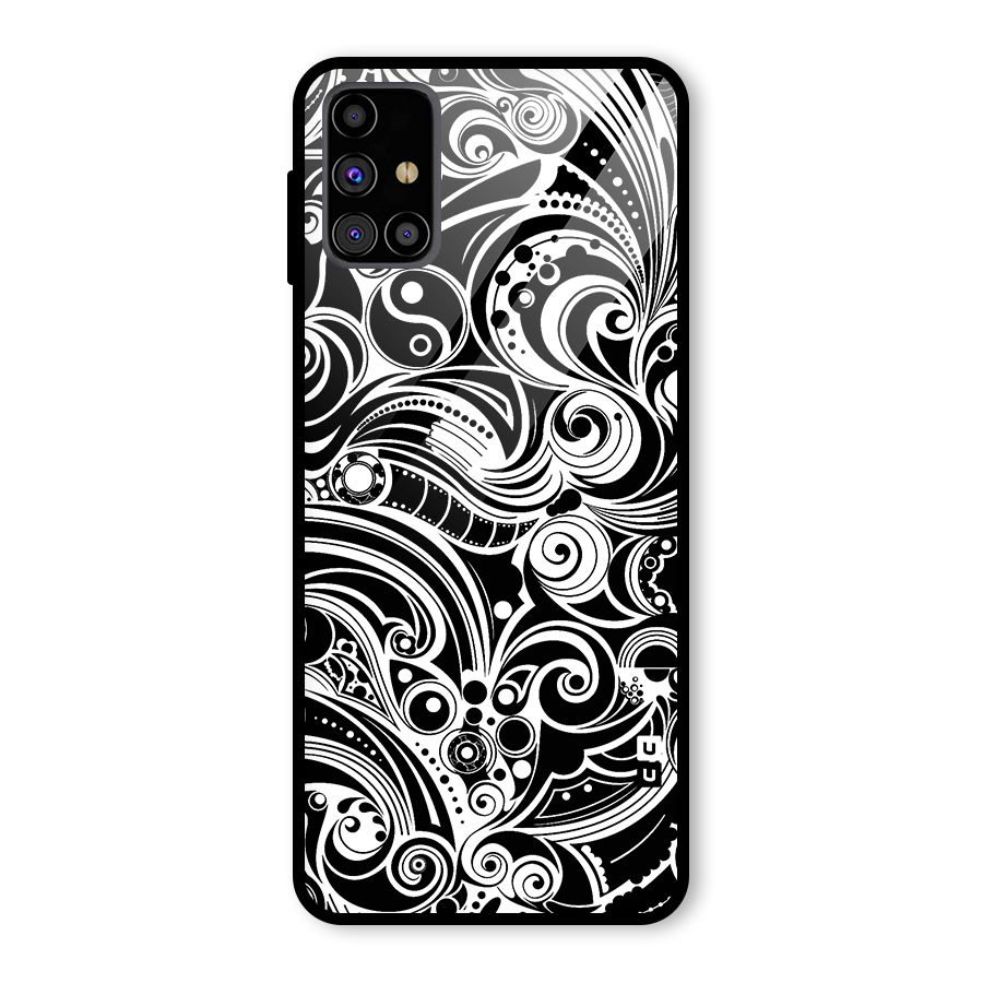 Maori Art Design Abstract Glass Back Case for Galaxy M31s