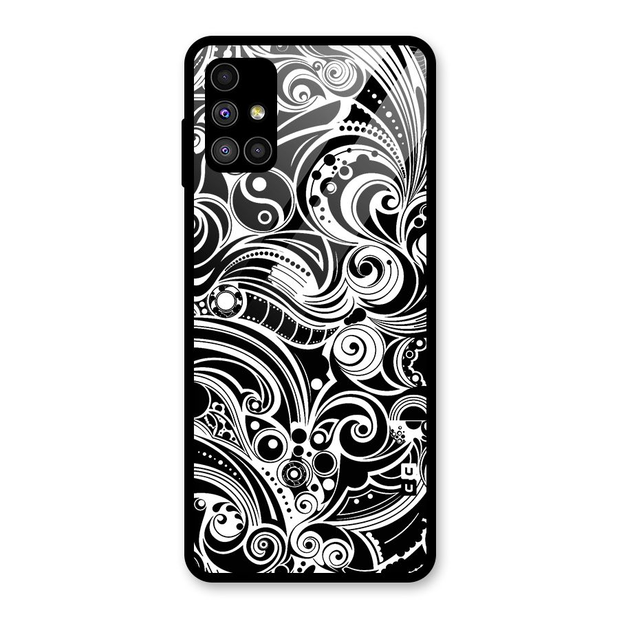 Maori Art Design Abstract Glass Back Case for Galaxy M51