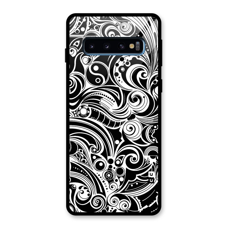 Maori Art Design Abstract Glass Back Case for Galaxy S10