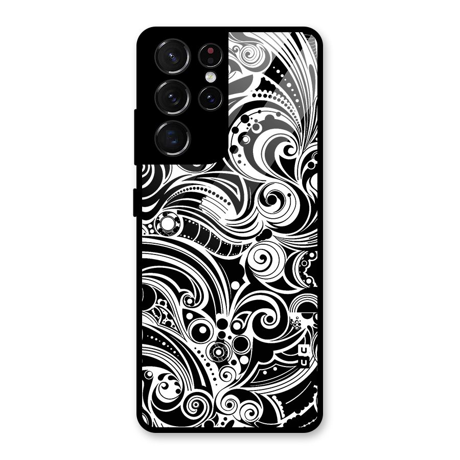 Maori Art Design Abstract Glass Back Case for Galaxy S21 Ultra 5G
