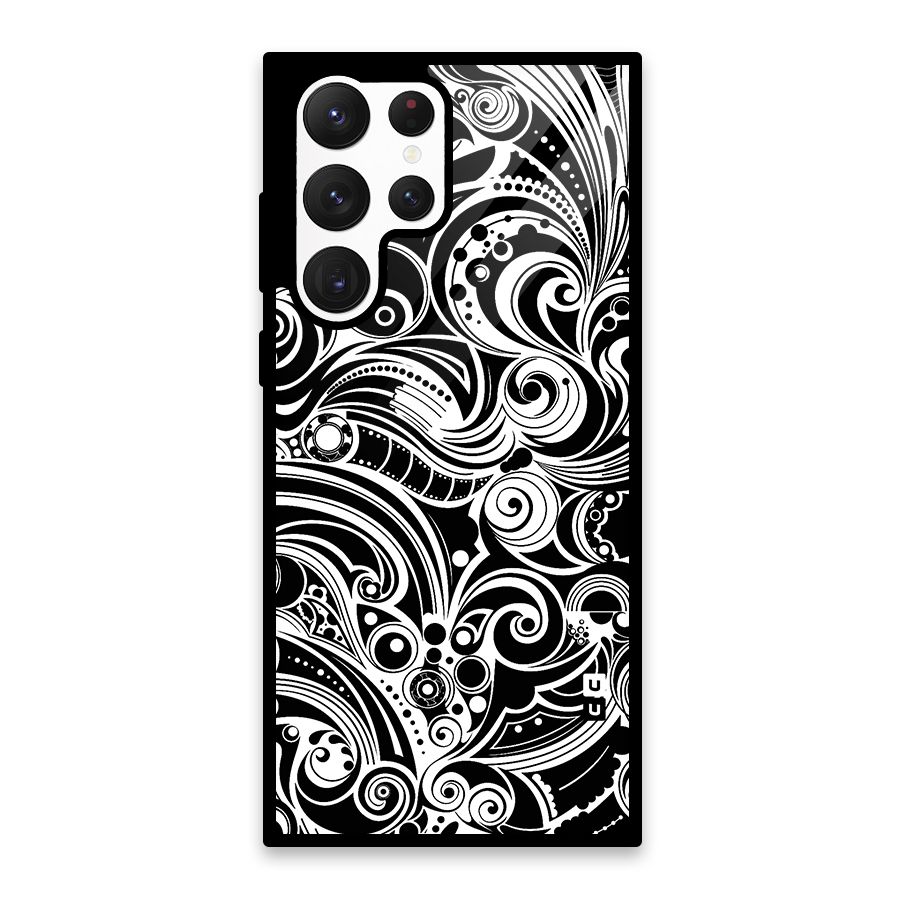 Maori Art Design Abstract Glass Back Case for Galaxy S22 Ultra 5G