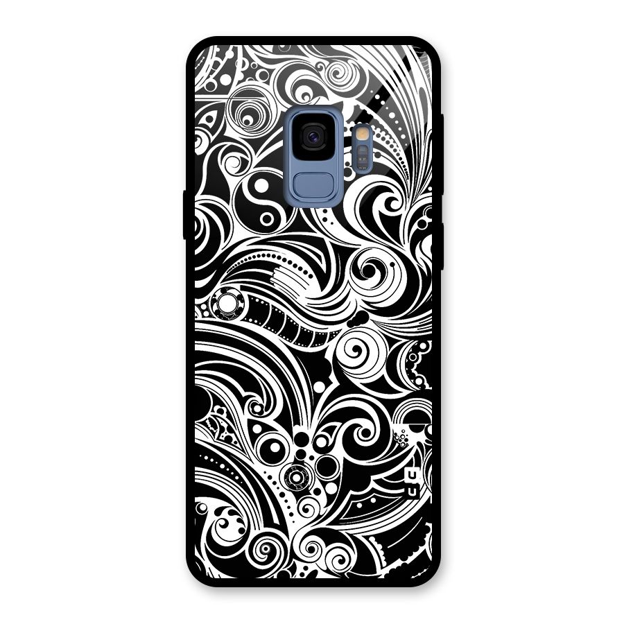 Maori Art Design Abstract Glass Back Case for Galaxy S9
