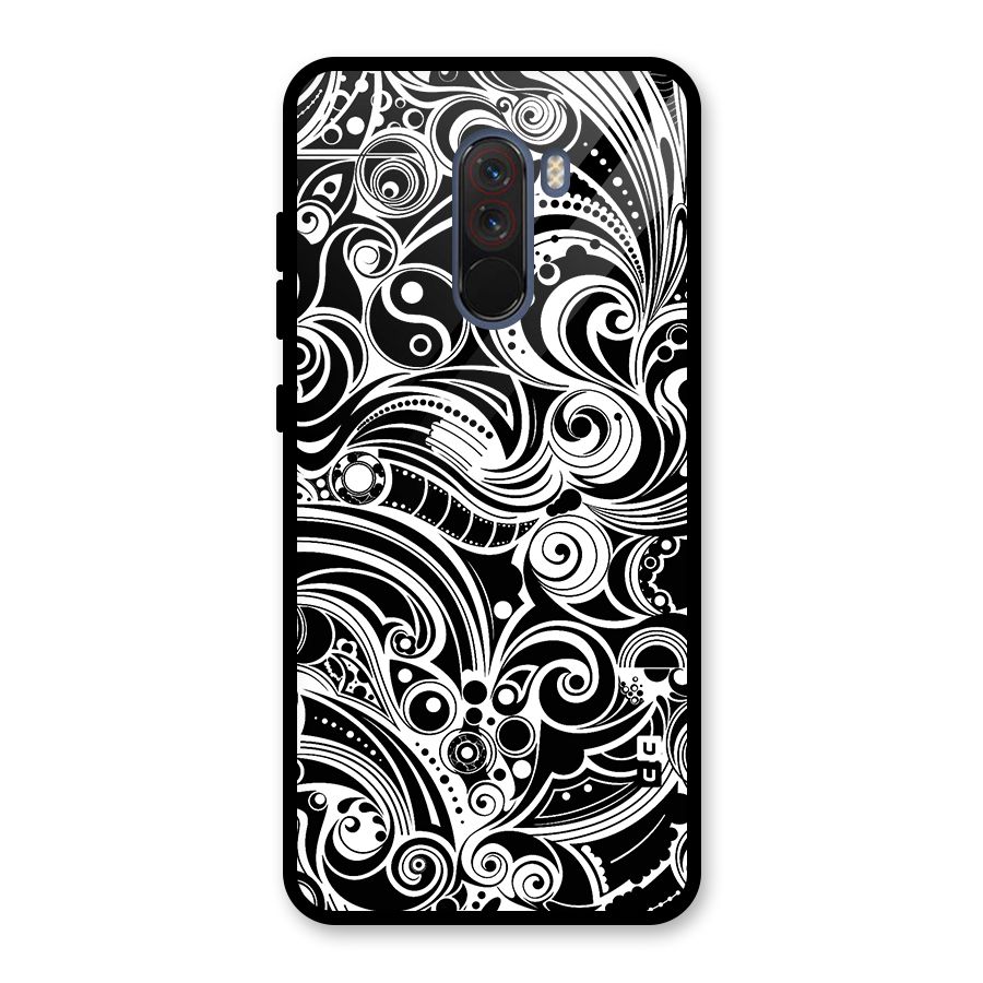 Maori Art Design Abstract Glass Back Case for Poco F1