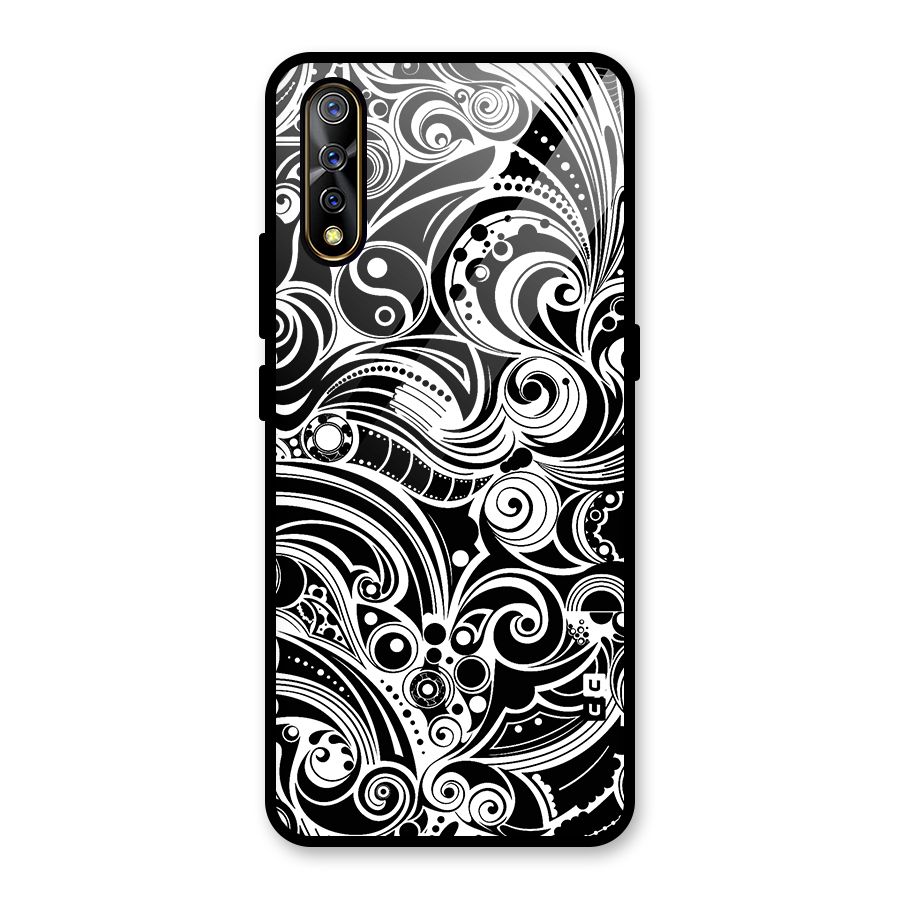 Maori Art Design Abstract Glass Back Case for Vivo S1