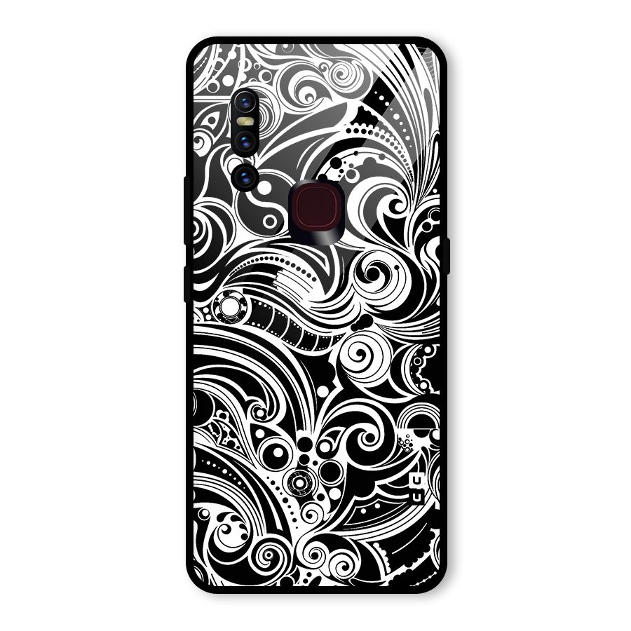 Maori Art Design Abstract Glass Back Case for Vivo V15