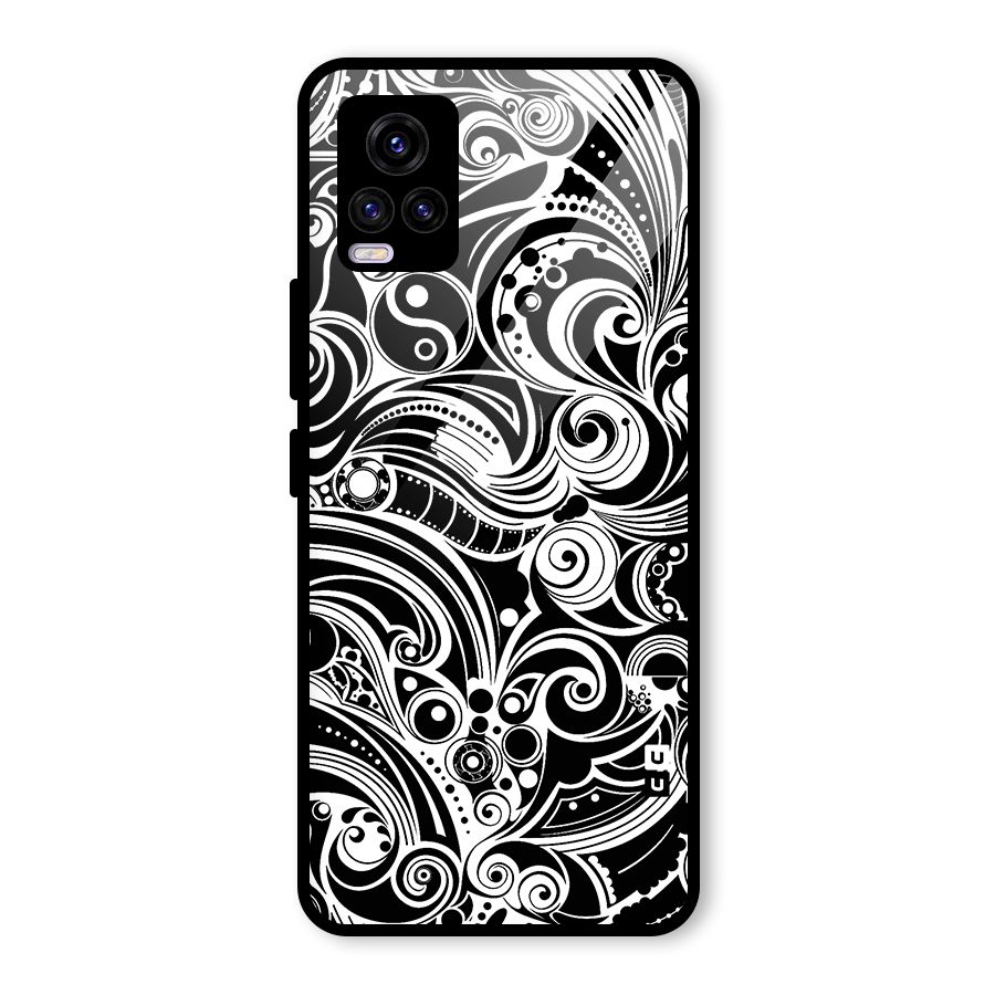 Maori Art Design Abstract Glass Back Case for Vivo V20