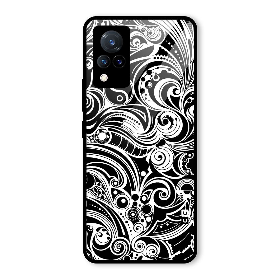 Maori Art Design Abstract Glass Back Case for Vivo V21 5G