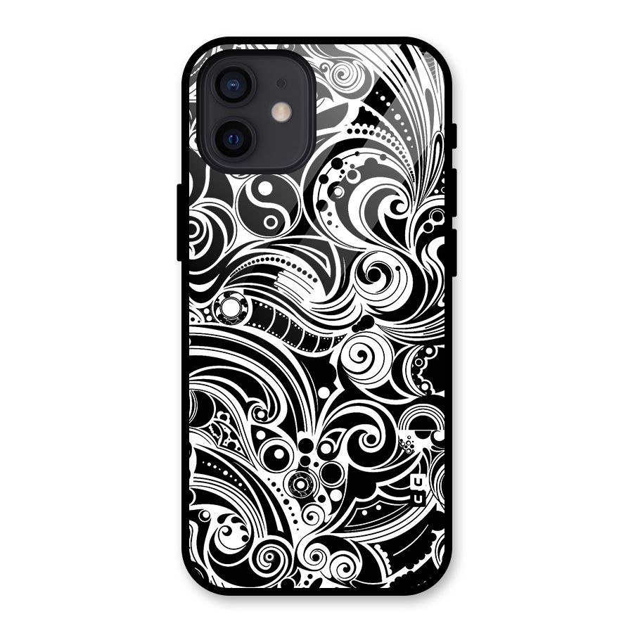 Maori Art Design Abstract Glass Back Case for iPhone 12