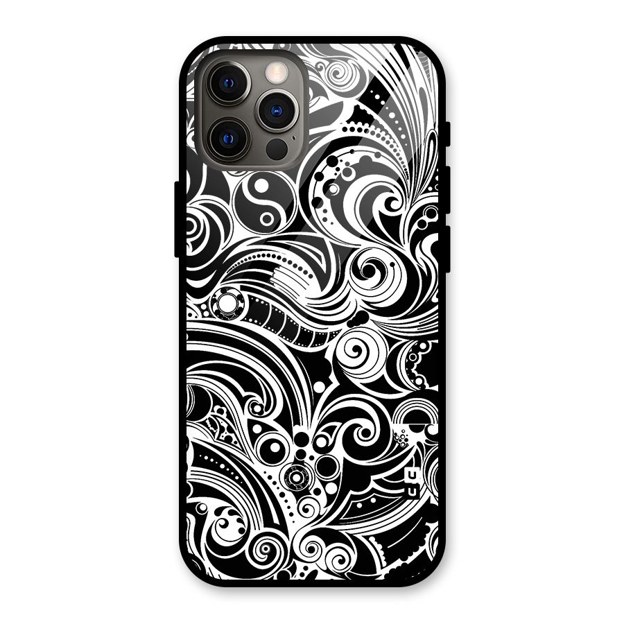 Maori Art Design Abstract Glass Back Case for iPhone 12 Pro