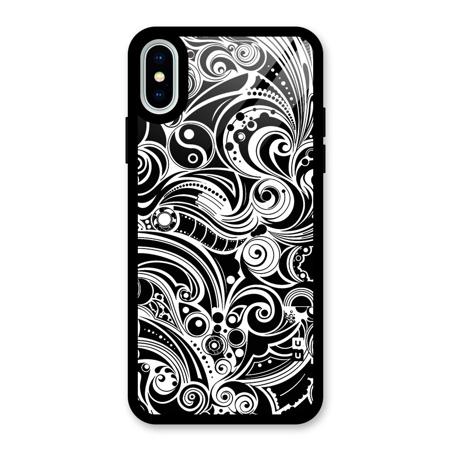 Maori Art Design Abstract Glass Back Case for iPhone X