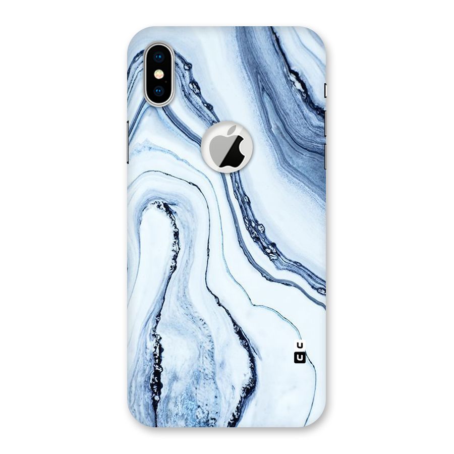 Marble Style (Printed) Back Case for iPhone X Logo Cut