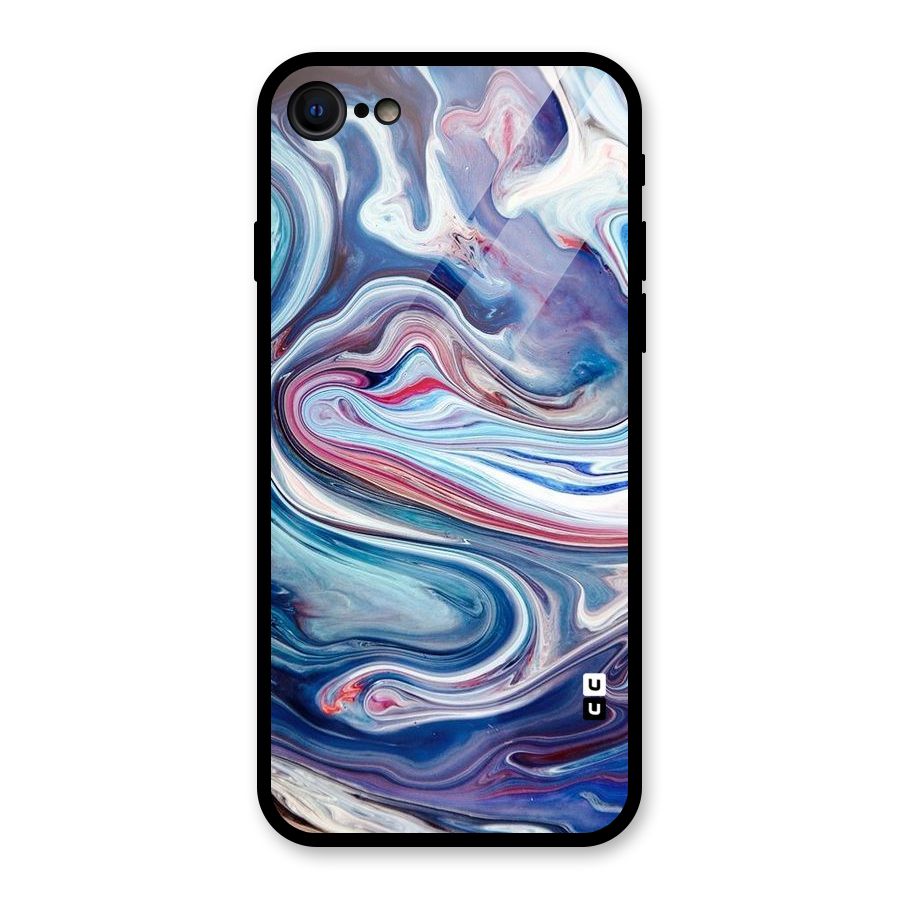 Marble Style Printed Glass Back Case for iPhone 7