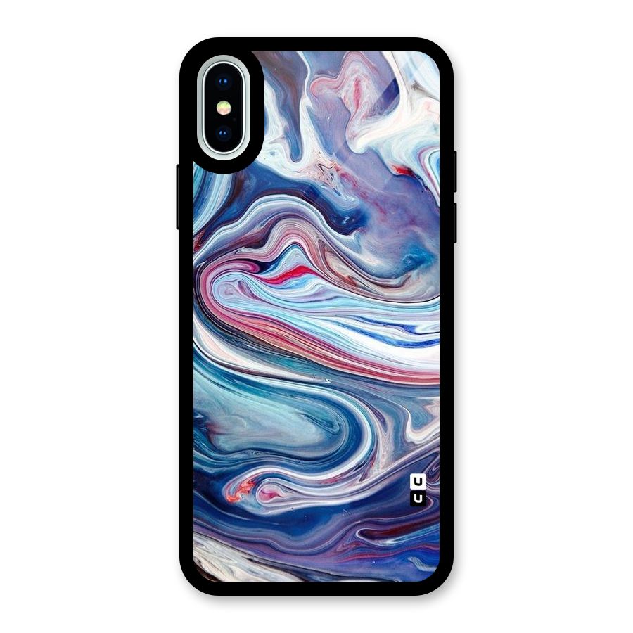 Marble Style Printed Glass Back Case for iPhone X