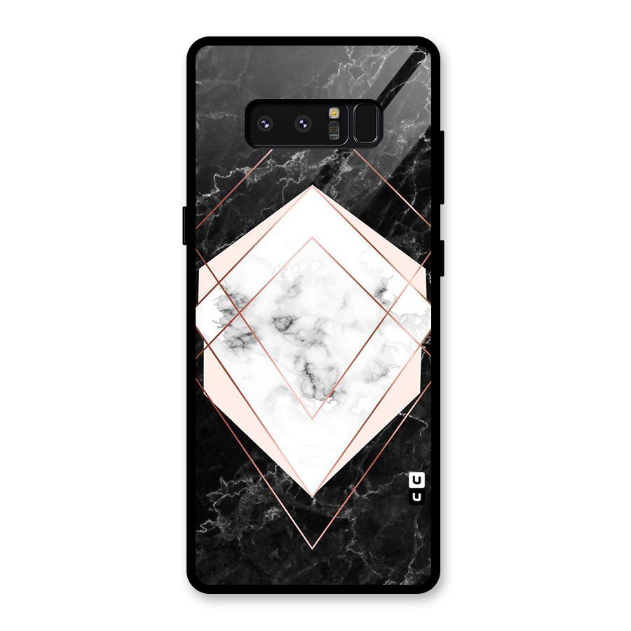 Marble Texture Print Glass Back Case for Galaxy Note 8