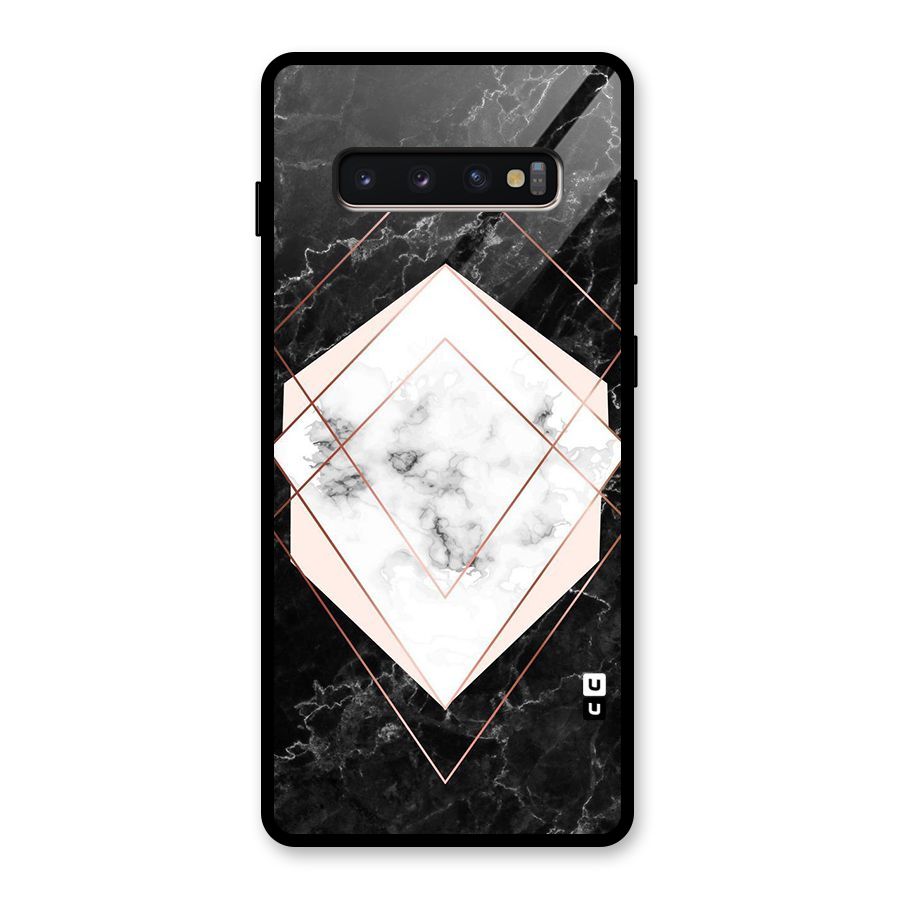 Marble Texture Print Glass Back Case for Galaxy S10 Plus