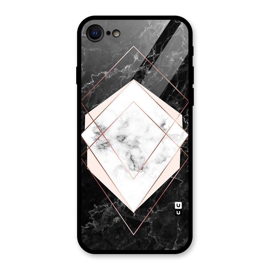 Marble Texture Print Glass Back Case for iPhone 7