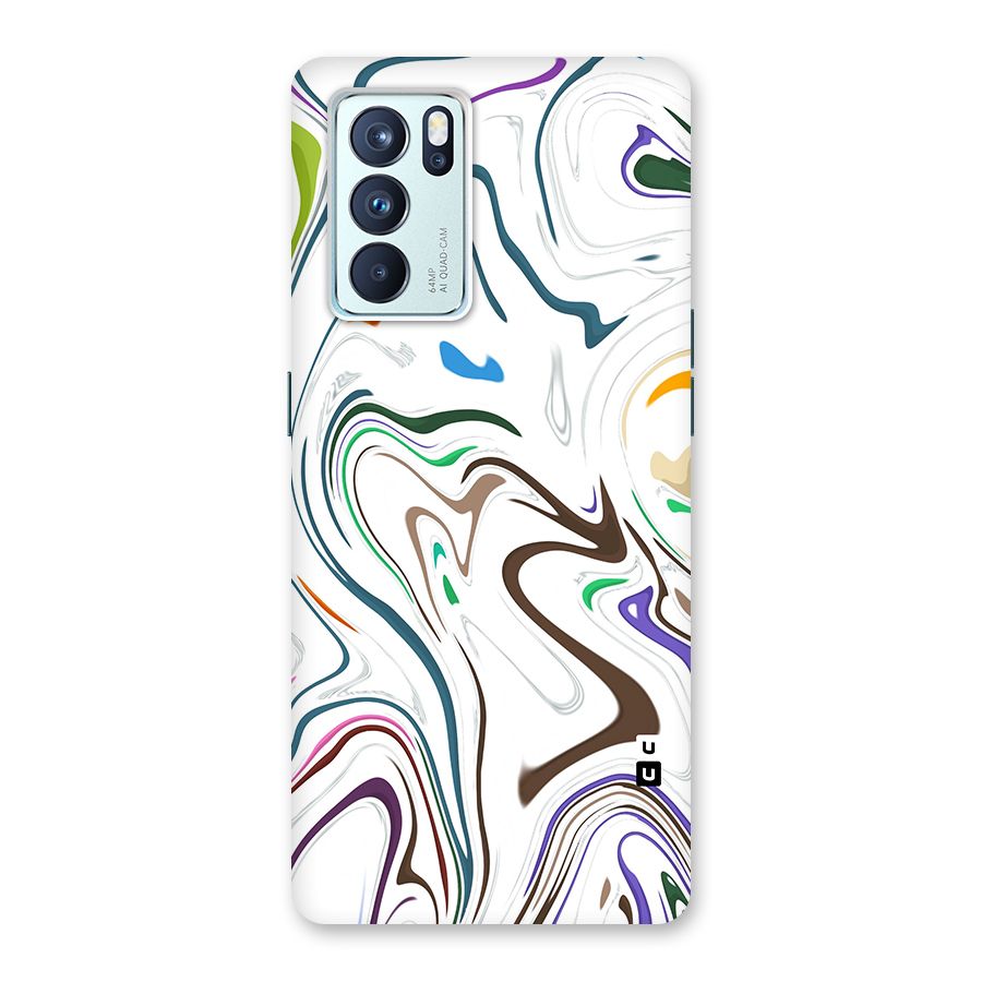 Marbled Printed Art Glass Back Case for Oppo Reno6 Pro 5G